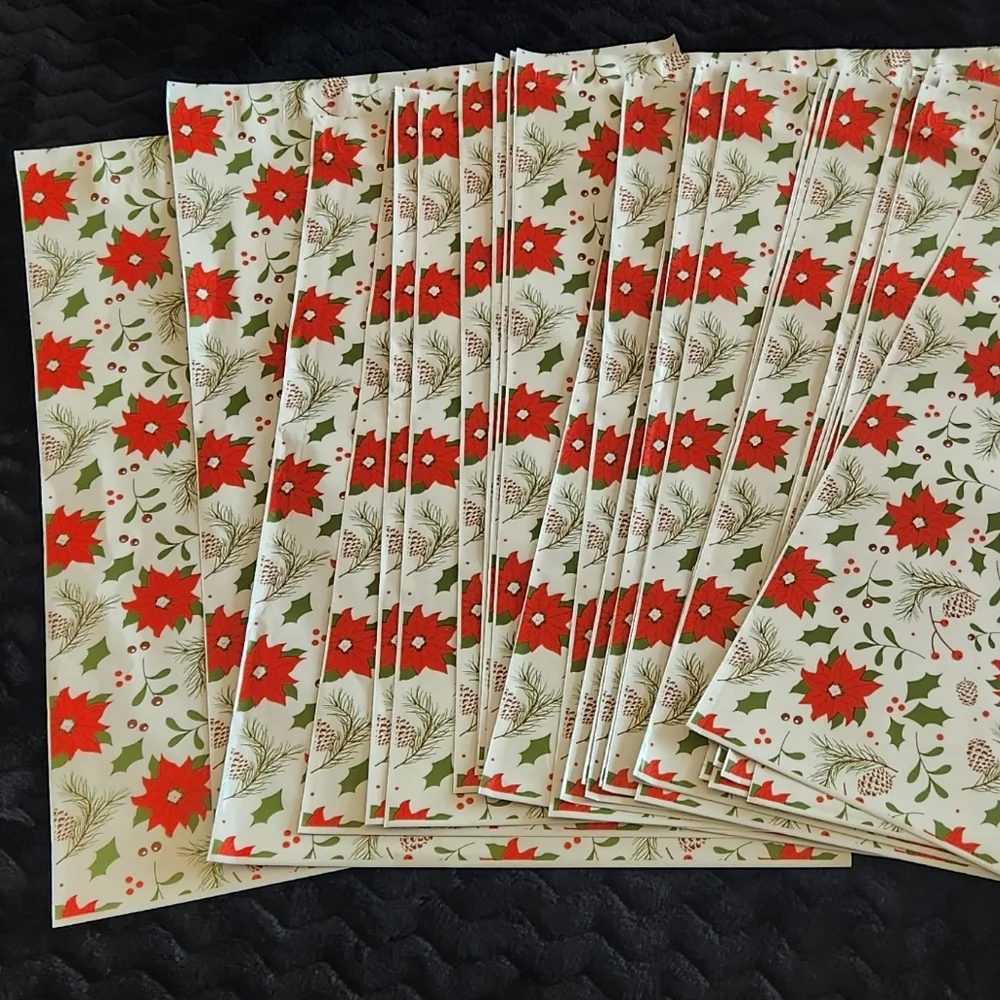 Poinsettia/Winter 10 X 13 Poly Mailers